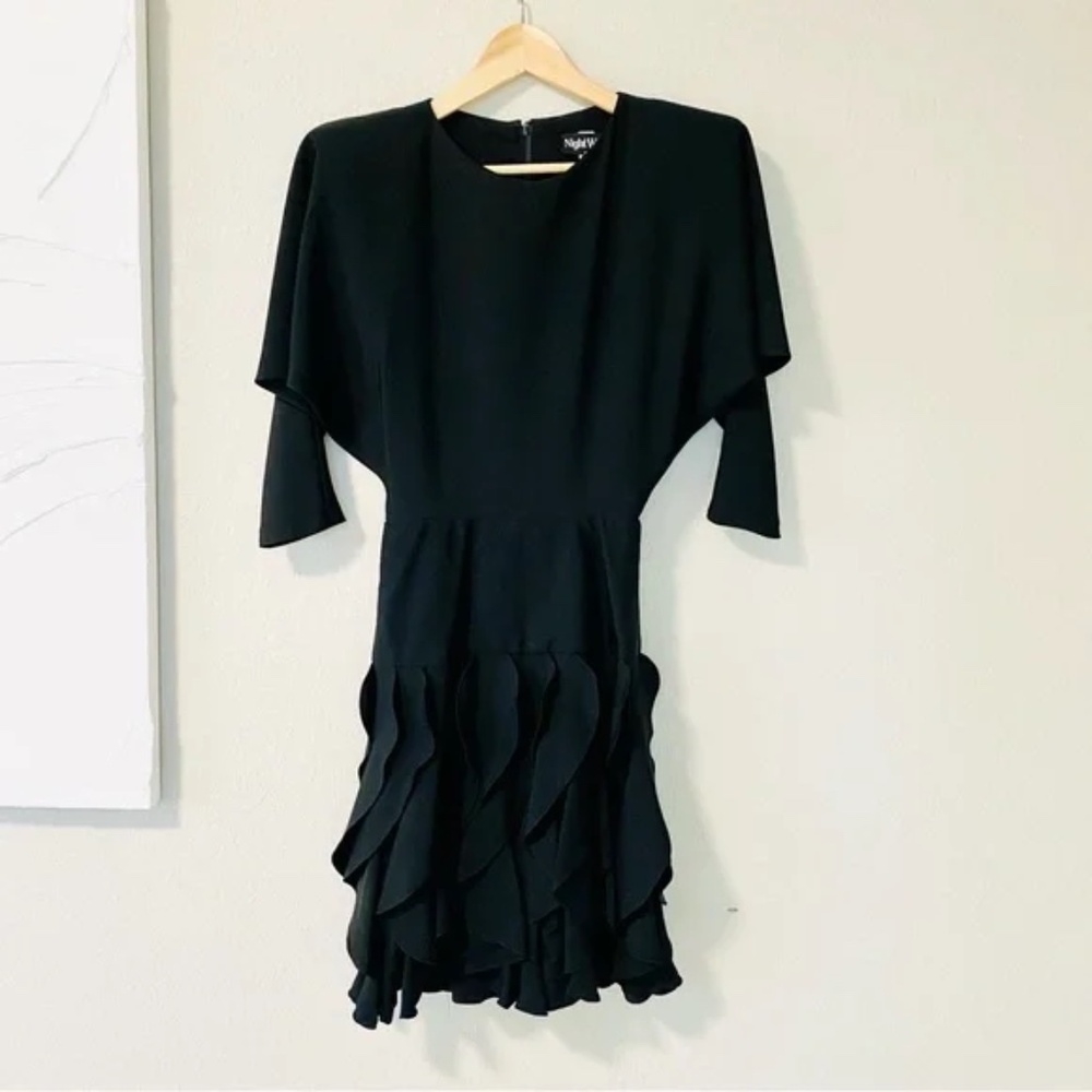 Night Way Black Ruffle Dress - Picture 4 of 9